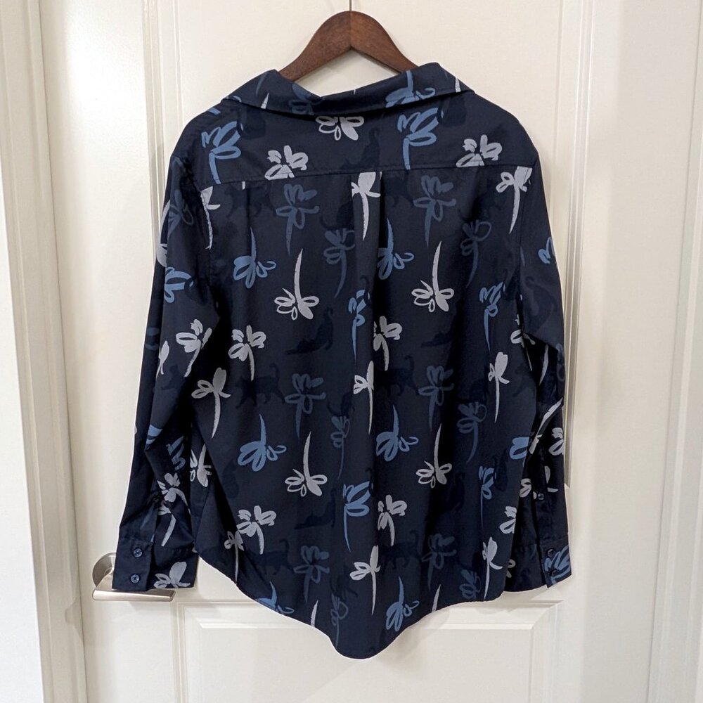 Like New CON.STRUCT Cat Floral Long Sleeve Everyday Shirt, size XL - Picture 7 of 12